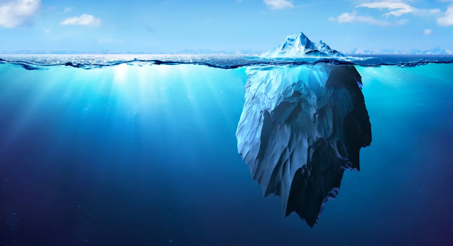 Eisberg - Unterwasserrisiko - Globale Erwärmung Konzept - 3d Rendering 